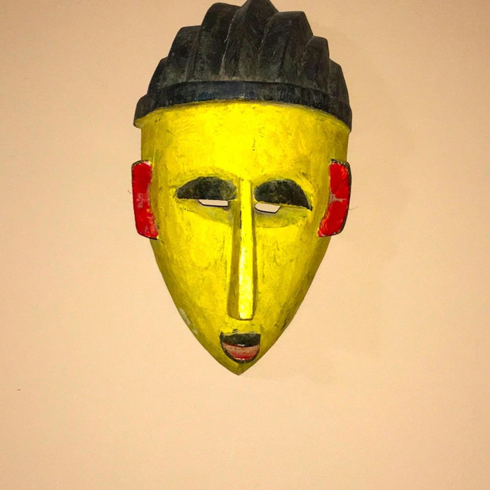 Vintage West African Happy Dance Tribal Mask